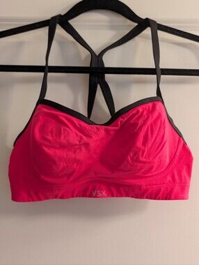VSX Red and Black Strappy Molded Sports Bra